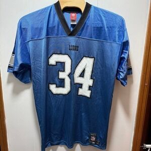 Reebok Detroit Lions #34 NFL Football Jersey Size XL Blue Vintage